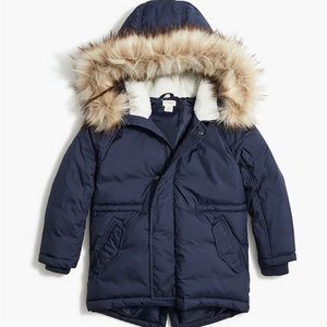 J Crew NWT Boys Fishtail Parka Size S in Navy Blue
